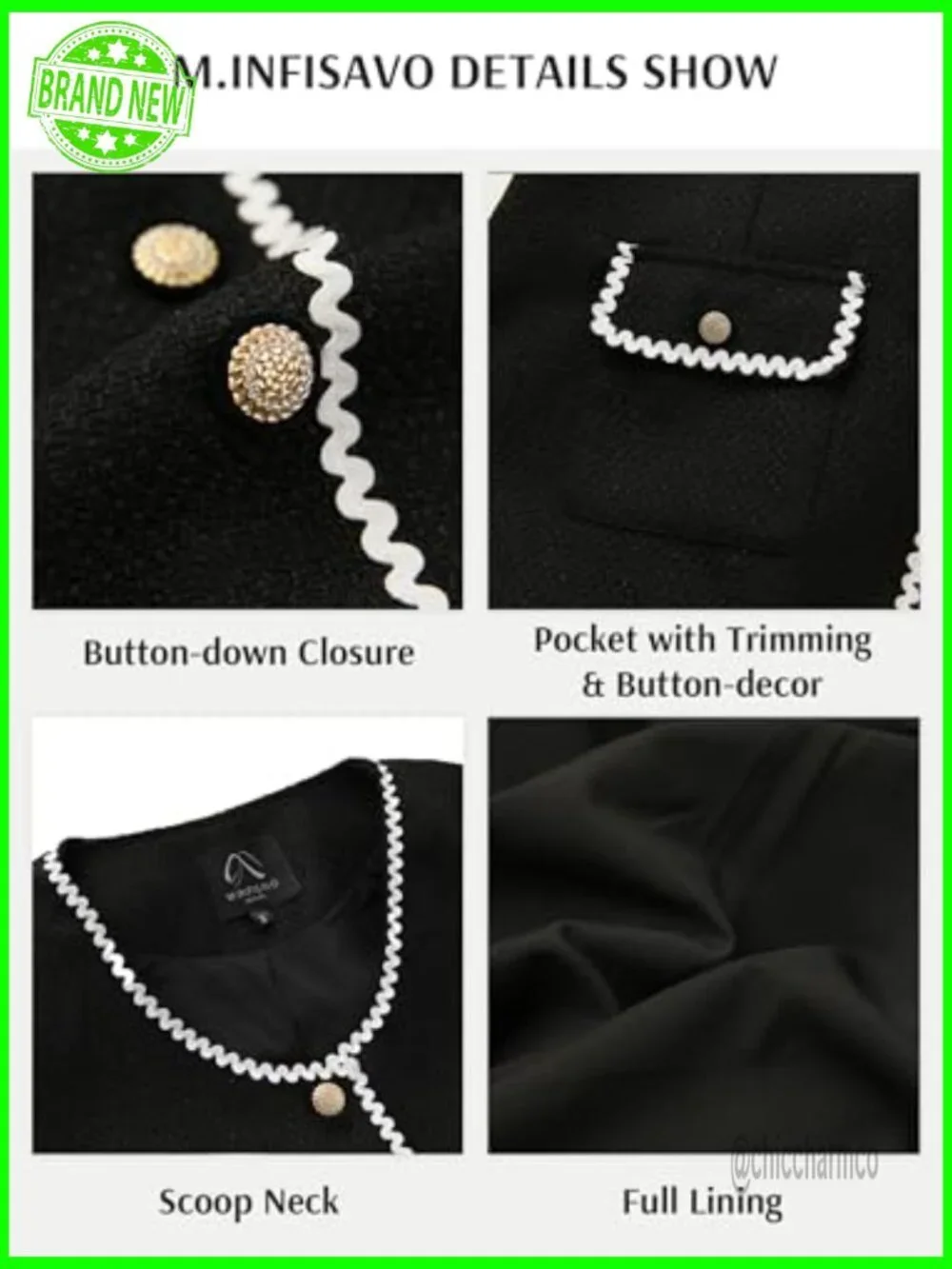 Tweed Blazer Jackets for Women Elegant Short Sleeve Office Outfit with Braid